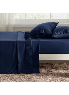 Bedsure Queen Sheets Navy - Soft Sheets For Queen Size Bed  4 Pieces Hotel Luxury Queen Sheet Set  Easy Care Polyester Microfiber Cooling Bed Sheet Set  - Image 2
