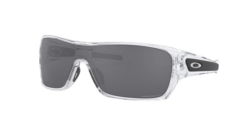 Oakley Men's OO9307 Turbine Rotor Rectangular Sunglasses, Polished Clear/Prizm Black Polarized, 32 mm - Image 1
