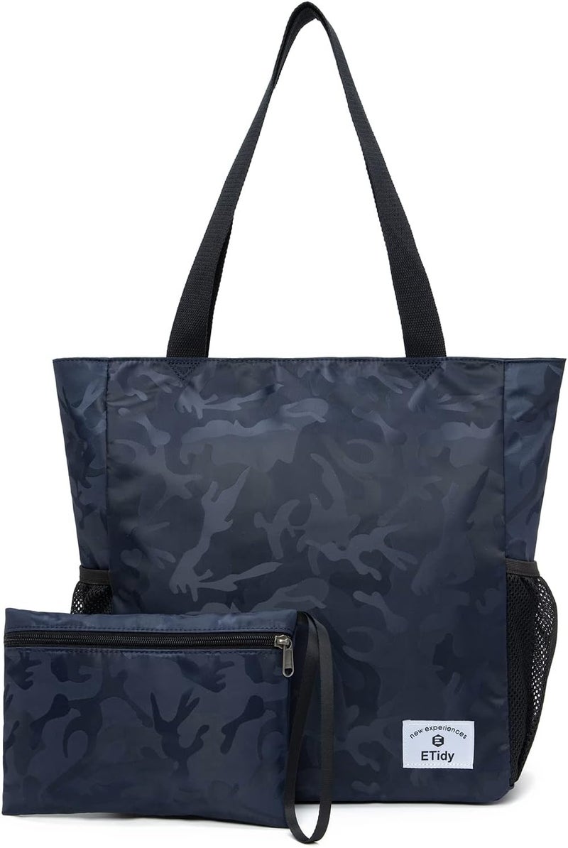ETidy Large Capacity Foldable Tote Bag With Zipper Water-resistant SandproofWomen Beach Bag Handbag GymBag Travel ShoppingBag - Image 1