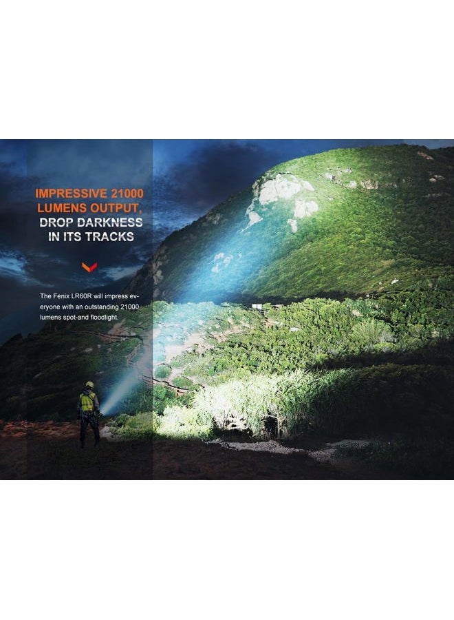 fenix LR60R 21000 Lumen Super Bright USB-C Fast Charging Rechargeable Long Throw Flashlight with EdisonBright Charging Cable Carrier - Image 3