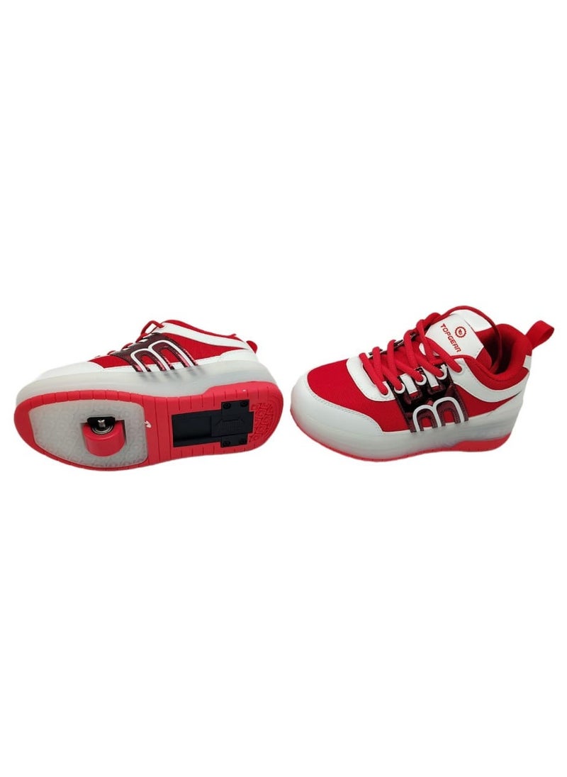 Top Gear Top Gear Kids Roller Skate TG 9003 – 2-in-1 with LED Light, PVC Wheels, Rubber Sole, Canvas Material – Fun & Stylish Skating for Kids  - Image 1