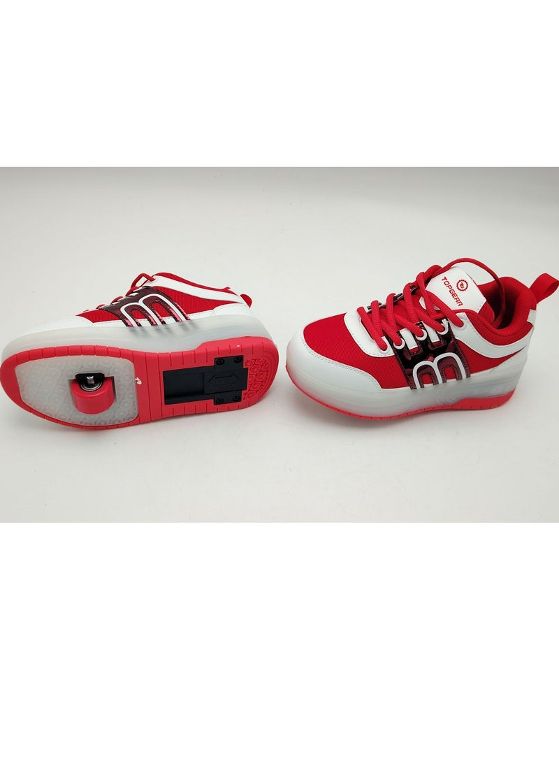 Top Gear Top Gear Kids Roller Skate TG 9003 – 2-in-1 with LED Light, PVC Wheels, Rubber Sole, Canvas Material – Fun & Stylish Skating for Kids  - Image 2
