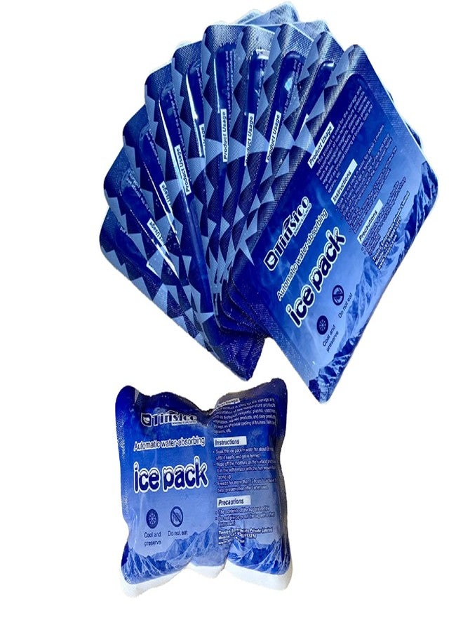 TINSICO Ice Pack, Gel Bag (Pack of 10), Automatic Water Absorption Cold Pack, 9x12 cm, Reusable Cooling Pack to keep Food Beverage Cool and Fresh, Ice Pack for Pain Relief - Image 1