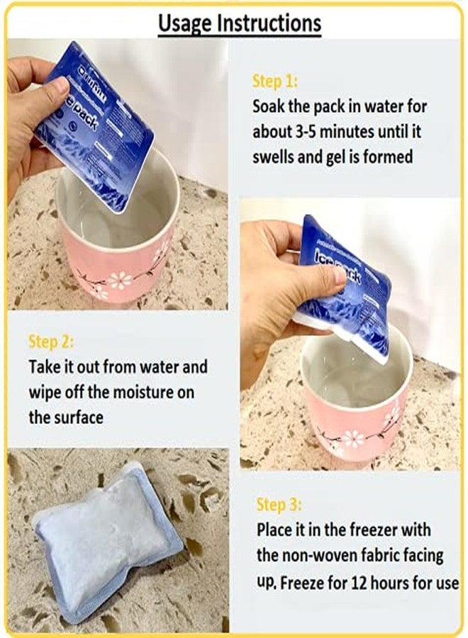 TINSICO Ice Pack, Gel Bag (Pack of 10), Automatic Water Absorption Cold Pack, 9x12 cm, Reusable Cooling Pack to keep Food Beverage Cool and Fresh, Ice Pack for Pain Relief - Image 4