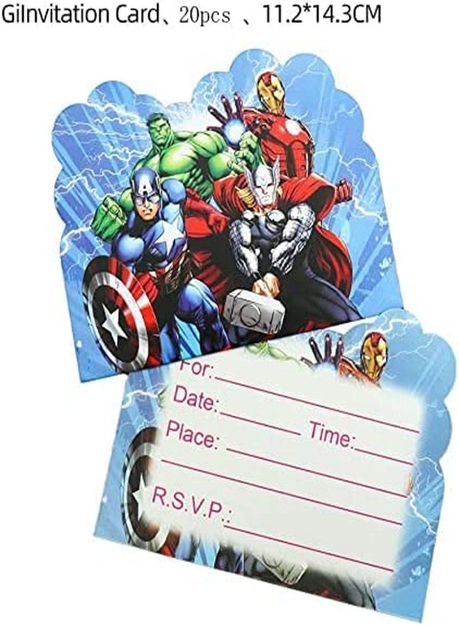 SUTRADHAR 20pcs Superhero Birthday Invitations,Superhero Party Invitations Birthday Party Supplies Decoration (Invitations2) - Image 2