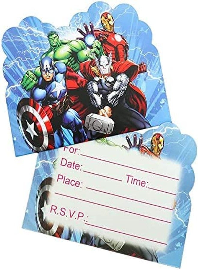 SUTRADHAR 20pcs Superhero Birthday Invitations,Superhero Party Invitations Birthday Party Supplies Decoration (Invitations2) - Image 1