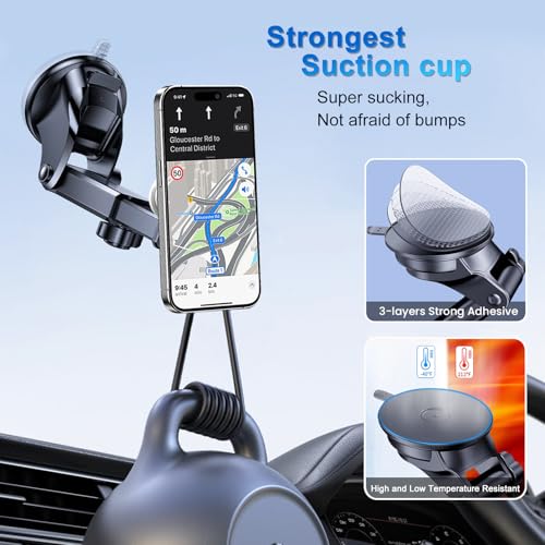 JCTRIWAY for Pop Socket Car Mount, Suction Cup Socket Grip Holder for Car with Strong 3M Sticky Adhesive, Dashboard Windshield Car Phone Holder Works for Popsocket, Fits All Smartphones with Pop Grip - Image 4