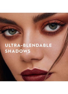 Naked Heat Eyeshadow Palette, 12 Fiery Amber Neutral Shades - Ultra-Blendable, Rich Colors with Velvety Texture - Set Includes Mirror & Double-Ended Makeup Brush