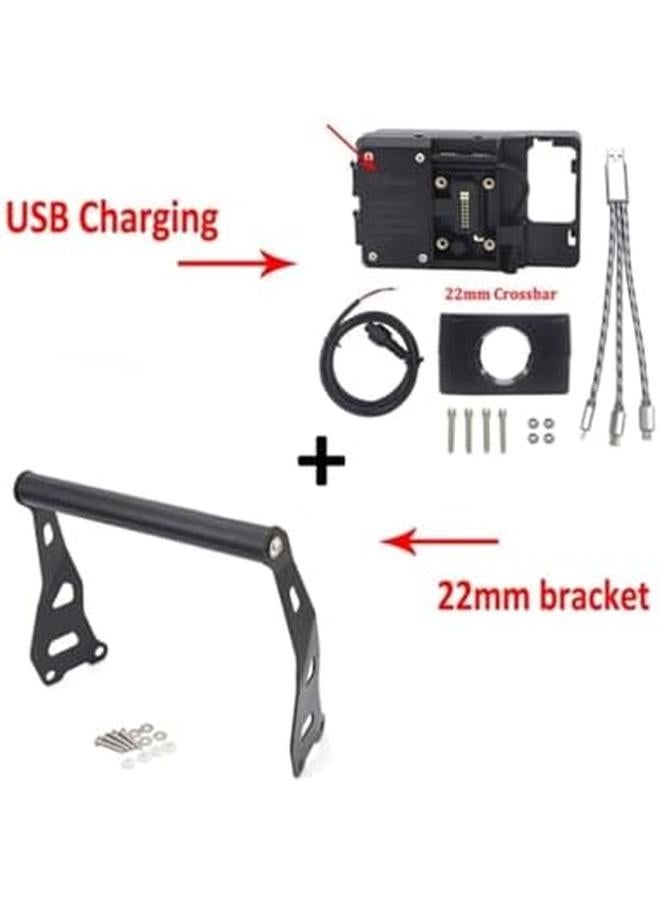 erorex Motorcycle Mobile Phone Gps Mount Navigation Plate Bracket Usb Wireless Charging Stand For Royal Enfield Himalayan 2016 2021 Handlebar Phone Mount 22Mm Usb Stand - Image 2
