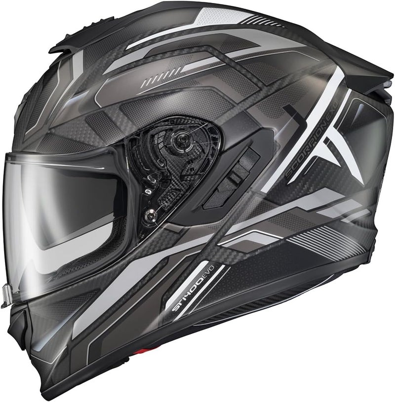 ScorpionEXO ST1400 EVO Carbon Fiber Full Face Motorcycle Helmet - Bluetooth Ready (Matte Grey, Large) - Image 1