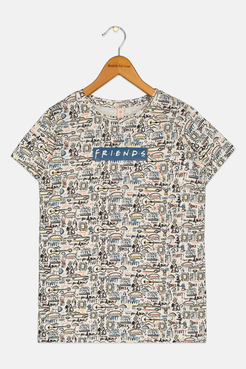 zivame Kids Girls All Over Print Short Sleeves Pajama Top, Multicolor - Image 2