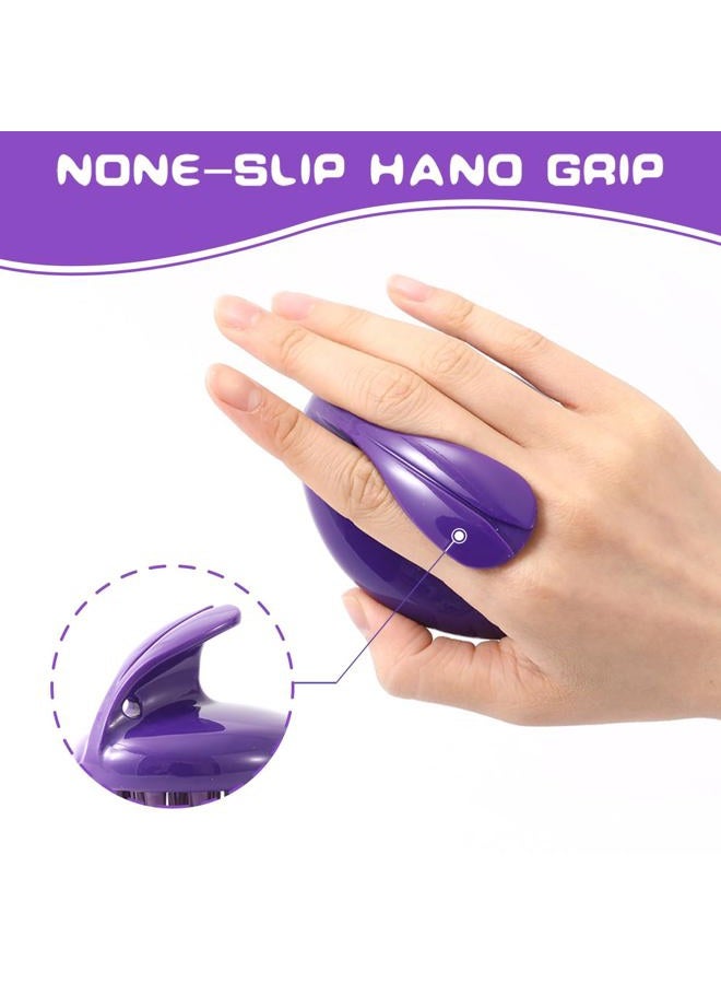 CELEMOON [Soft Silicone Pins] CELEMOON Ultra-Soft Silicone Washable Cat Grooming Shedding Massage/Bath Brush - Safe & No Scratching any more - Purple - Image 2