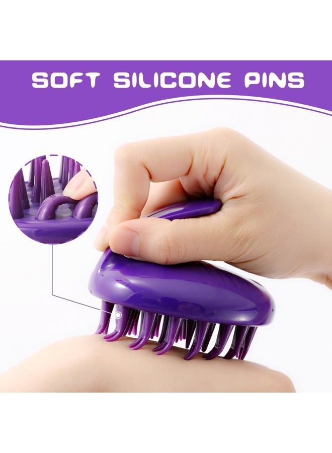 CELEMOON [Soft Silicone Pins] CELEMOON Ultra-Soft Silicone Washable Cat Grooming Shedding Massage/Bath Brush - Safe & No Scratching any more - Purple - Image 3