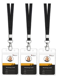 Lanyards For Id Badges, 3 Pack Of Lanyard With Id Card Holder, Extra Thick Clear Waterproof Resealable Zip Id Badge Holder With Lanyard For Office, School, Cruise Ship Cards - pzsku/Z78060DC5DA6BB057A51FZ/45/_/1735214586/a9c34389-753b-48e2-b8c5-3230ef981aee