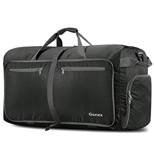 Gonex 80L Packable Travel Duffle Bag Foldable Duffel Bags for Luggage Gym Sports Camping Travelling Cycling Storage Shopping Water & Tear Resistant Gray - Image 1