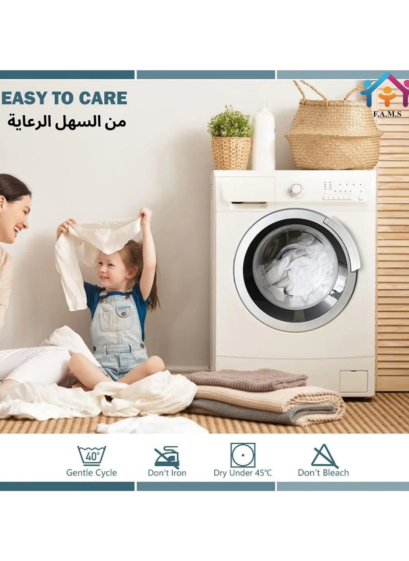 ف.ا.م.س - واقي مرتبة F.A.M.S Sleep مصنوع من القطن بنسبة 100% مقاوم للماء مصنوع في السعودية، غطاء مرتبة سرير مضاد للحساسية وفائق النعومة وجيد التهوية للحماية - Image 1