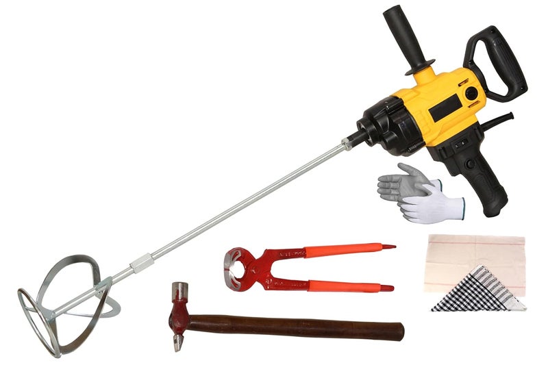 Digital Craft Industrial Grade Electric Cement Mixer Putty Duster Feed Flour Paint Variable Speed Mixing MachinePaint Mixer Machine8 Pincer PlierHammer 200 gm - Image 1