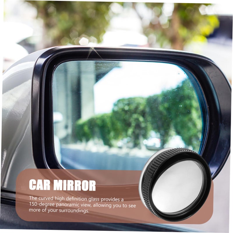 Silver Adjustable Suction Car Mirror 150 Degree Rotation Rearview Glass - Image 5