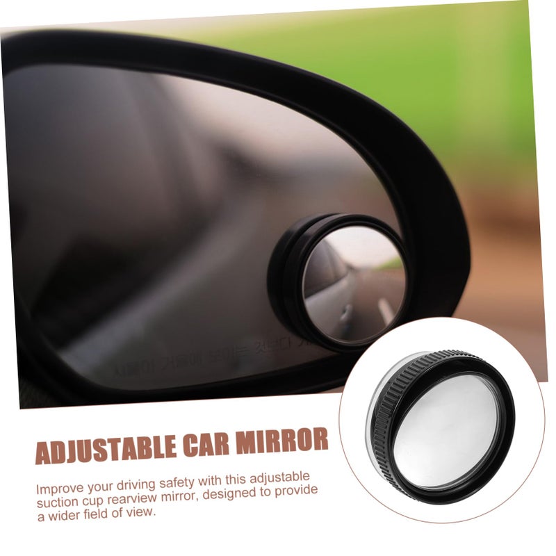 Silver Adjustable Suction Car Mirror 150 Degree Rotation Rearview Glass - Image 3