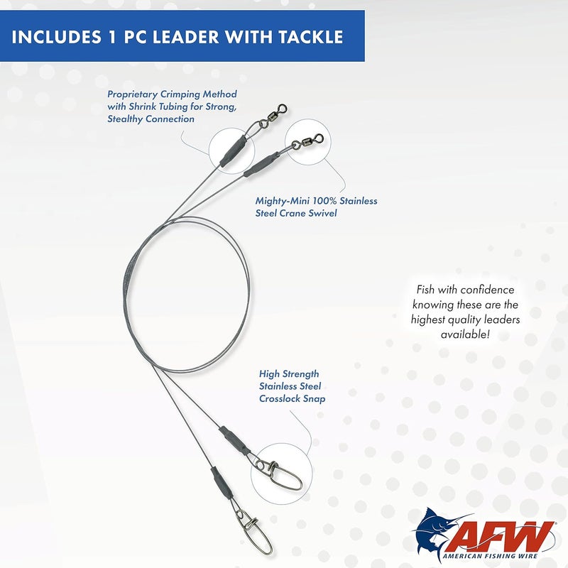 American Fishing Wire Titanium Single Strand Leader - 75 lb Test, 18 Inch - Image 4