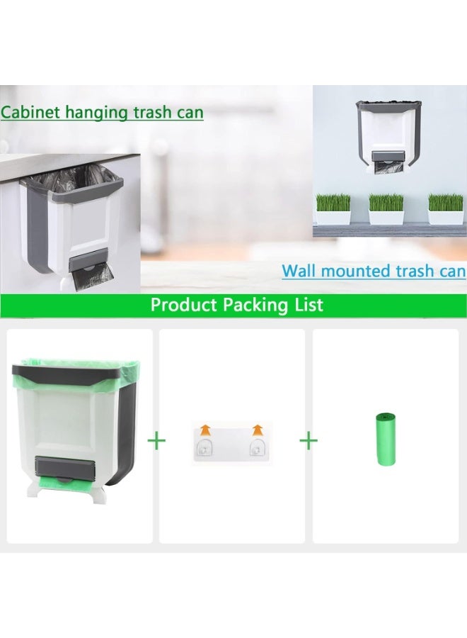 7.5L Foldable Plastic Wall-Mounted Cabinet Door Bin - White by Huabinio, Opens with Rubber Top - Image 4