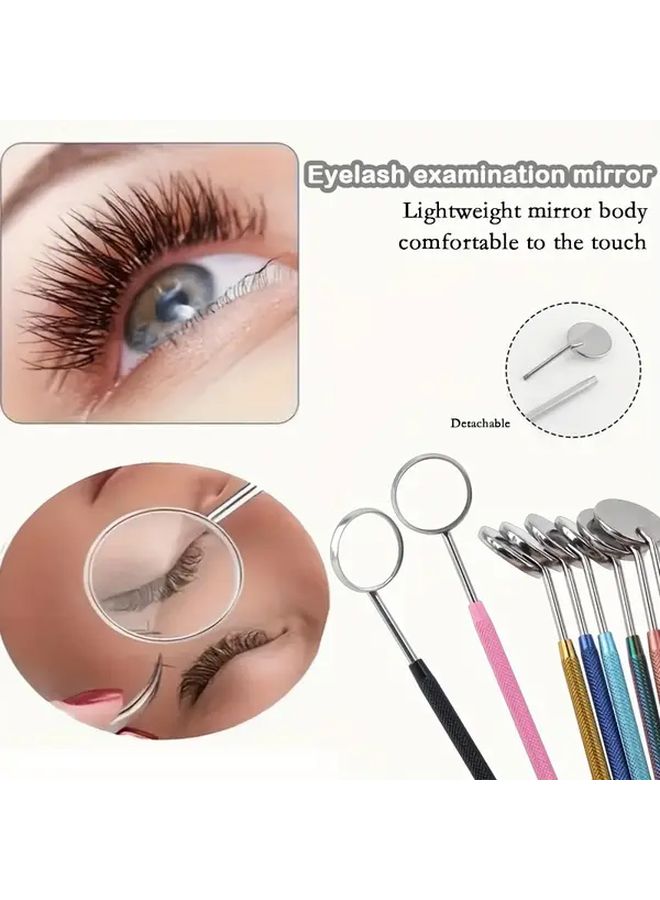 Professional Eyelash Inspection Mirror with Random Color Leak Proof Anti Curling Root Design - Image 1