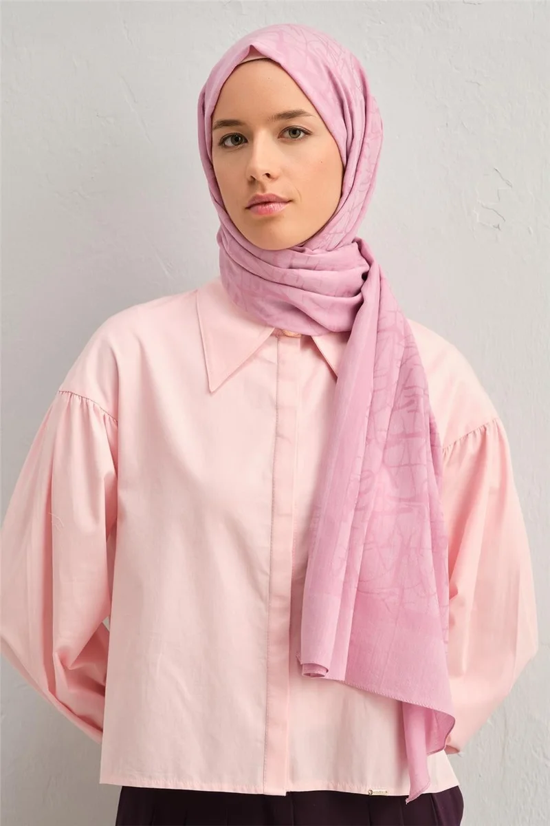 ARMINE Tensel Silk Calligraphy Pattern Shawl 32110