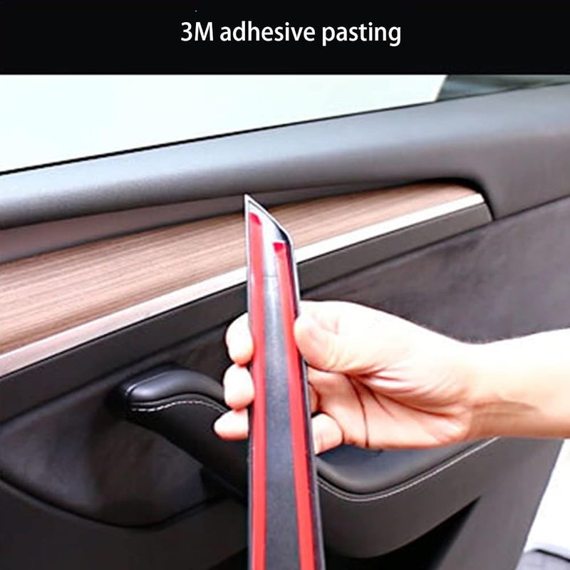 POIBWBUN Dash Wrap Front Door Panel Trim for Tesla Model Y and Model 3 2020 2021 2022 2023 Dashboard Cover(Matte Black) - Image 3