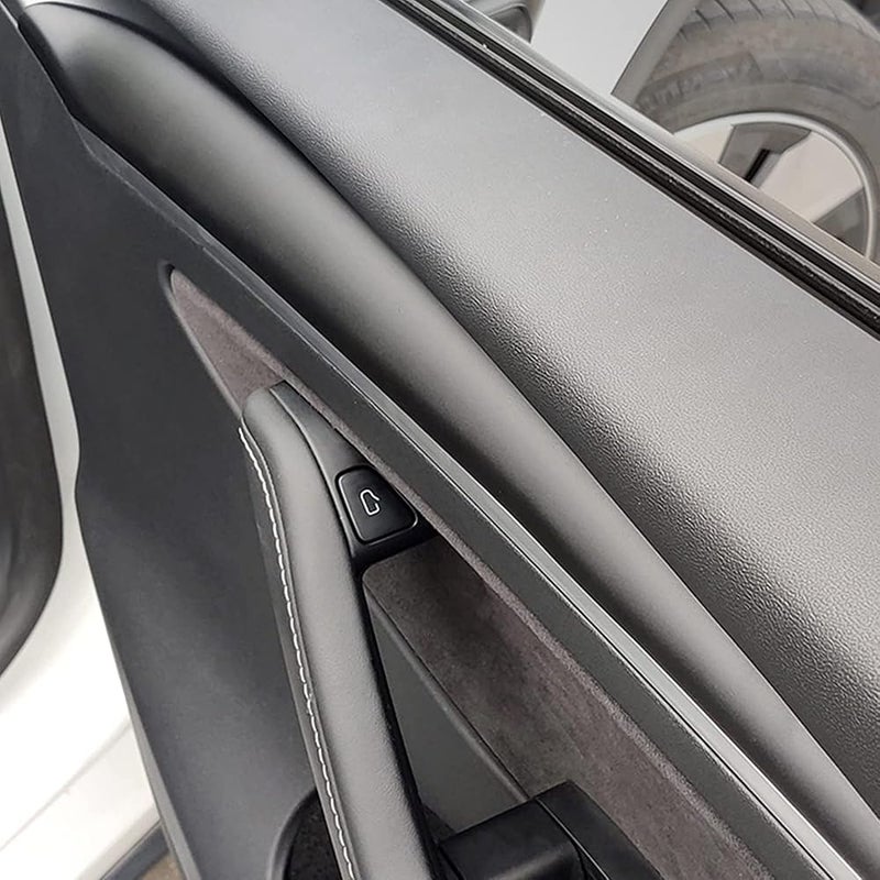 POIBWBUN Dash Wrap Front Door Panel Trim for Tesla Model Y and Model 3 2020 2021 2022 2023 Dashboard Cover(Matte Black) - Image 4