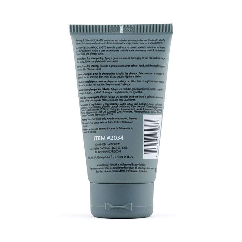 JOHNNY B. Shampoo & Shave Paste, Professional Multipurpose Menâ€™s Product 3.3 oz. - Image 3