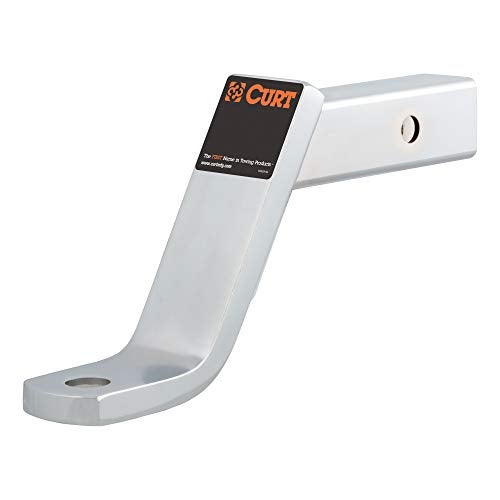CURT 45297 Chrome Class 3 Trailer Hitch Ball Mount, Fits 2-Inch Receiver, 7,500 lbs, 1-Inch Hole, 6-Inch Drop - Image 1