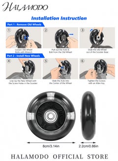 Generic Caster Board Replacement Wheel Set Scooter Replacement Wheels Flashing Roller Lights Back Rear for Kids & Teens Indoor Outdoor Skating  - Image 4