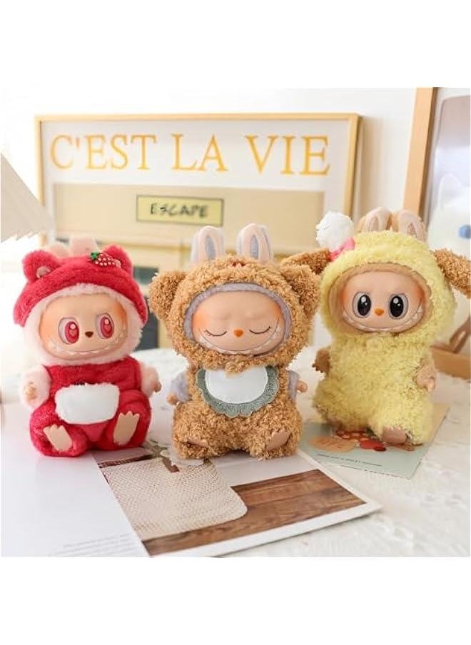 Arabest Doll Clothes Compatible with 15cm & 17cm Labubu (No Doll Included), Faking Animal Style Outfit Jumpsuit, Cute Fashion Overalls Set for 15 17cm La bubu, Dress Up Clothes for Labubu (Bear  - Image 5