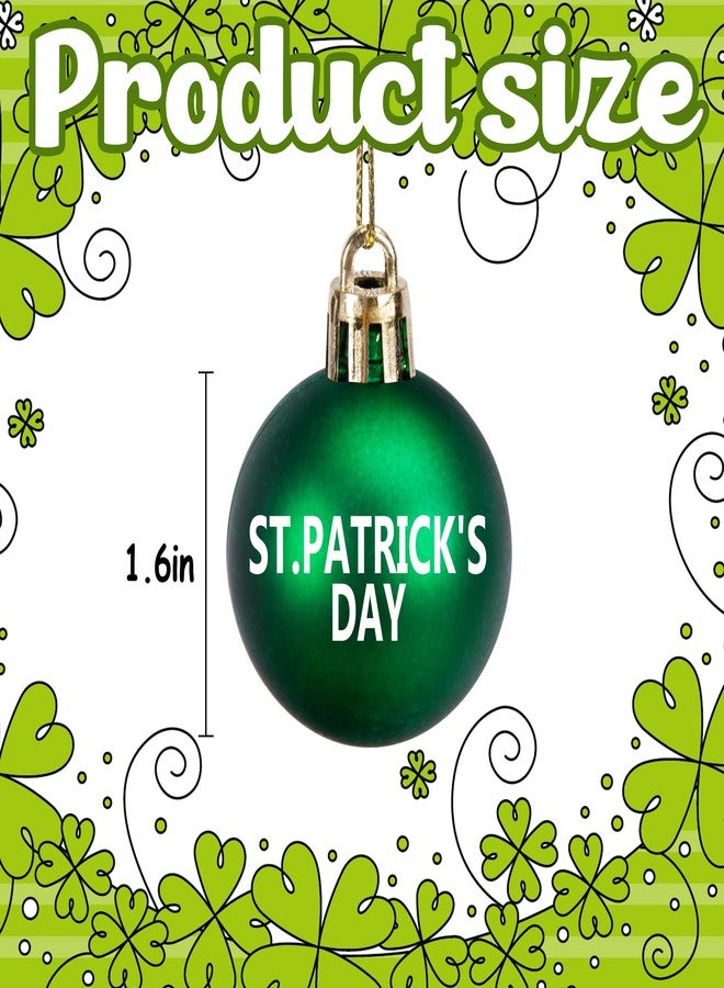 Watayo 24 Pcs St. Patrick's Day Hanging Balls Ornament- 1.6" St. Patrick's Shatterproof Letter Balls Ornaments- White Green Irish Lucky Tree Balls for St. Patrick's Day Irish Festival Decoration - Image 2