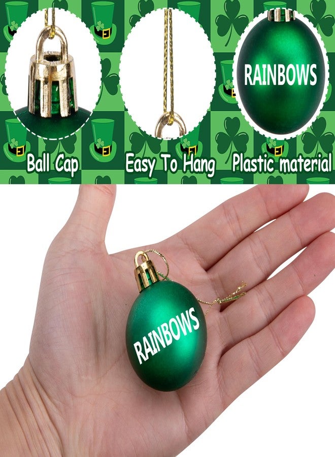 Watayo 24 Pcs St. Patrick's Day Hanging Balls Ornament- 1.6" St. Patrick's Shatterproof Letter Balls Ornaments- White Green Irish Lucky Tree Balls for St. Patrick's Day Irish Festival Decoration - Image 3