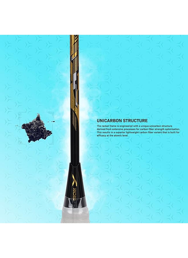NUCLEAR 78 Carbon Fibre Unstrung Badminton Racket with Full Racket Cover | For Professional Players | 78 grams | Maximum String Tension - 32lbs