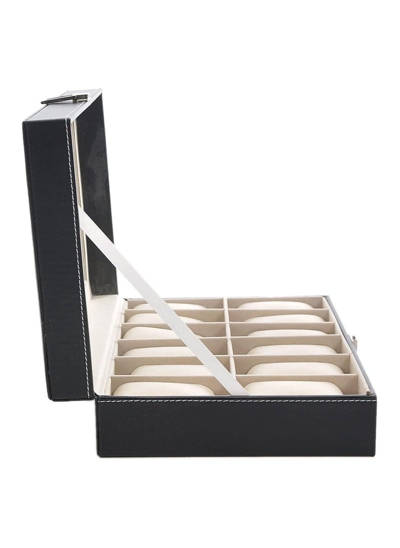 LIMOS - Men's 12 Compartments See Through Window Watch Box - Image 1