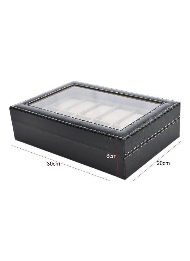 LIMOS - Men's 12 Compartments See Through Window Watch Box - Image 1