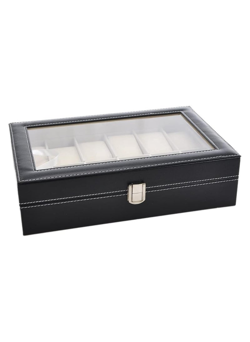 LIMOS - Men's 12 Compartments See Through Window Watch Box - Image 1
