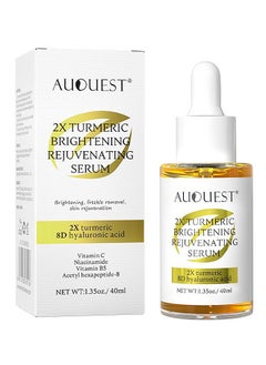 AuQuest 2x Turmeric Brightening And Rejuvenating Serum For Skin Brightening, Anti-Wrinkle And Anti-Aging | 2x Turmeric, 8D Hyaluronic Acid, Vitamin C, Niacinamide, Vitamin B5, Acetyl Hexapeptide-8  - Image 1