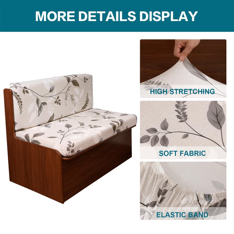 KRFOONN RV Dinette Cushion Covers Stretch Camper Cushions Cover Replacement Couch Cushion Slipcovers Washable Loveseat Slipcovers for Travel Trailer Couch Includes 2 Backrest Cover & 2 Bench Cover, 02 - Image 2