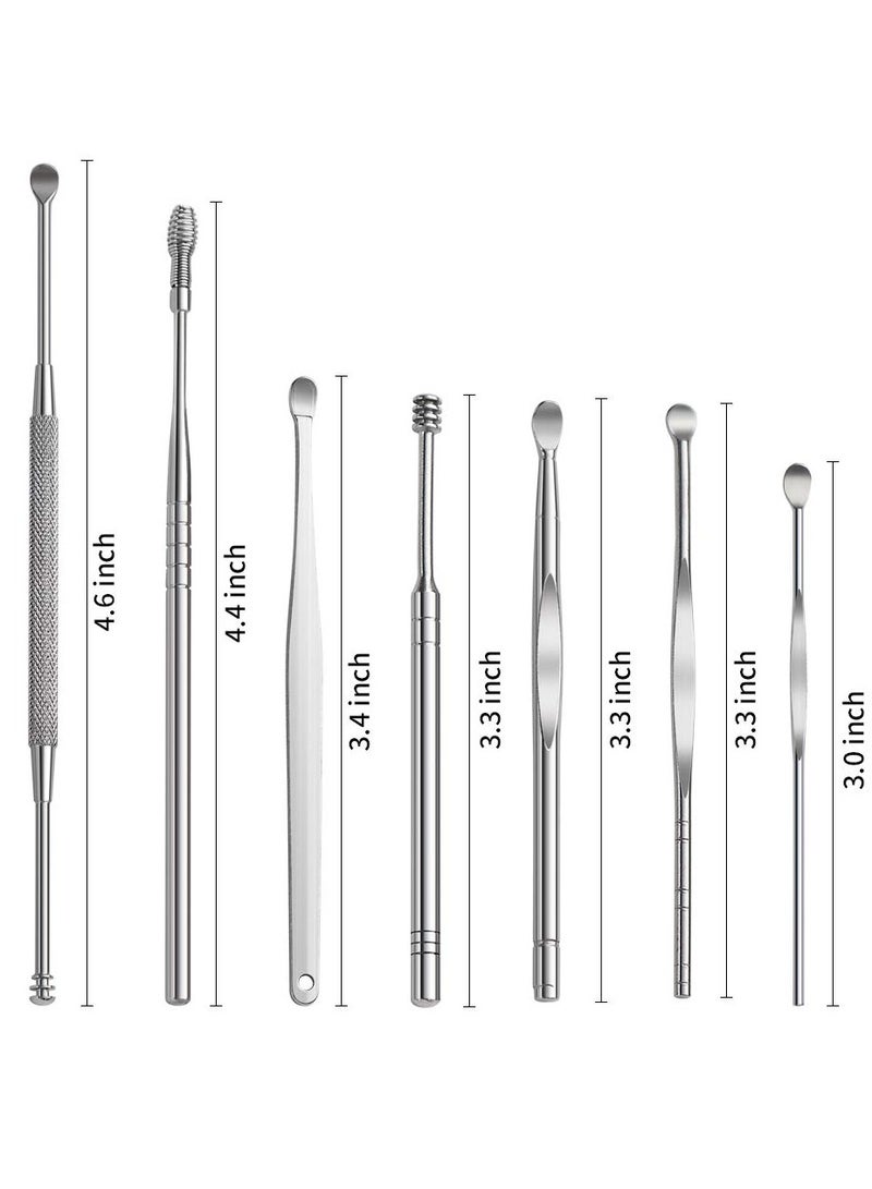 SOLARAE Earwax Cleaner Tool Set, Ear Curette Cleansing, Ear Pick Removal Tool, Spiral Stainless Steel Ear Picks Kit, Ear Wax Removal, Ear Picks, Ear Curette - Image 3