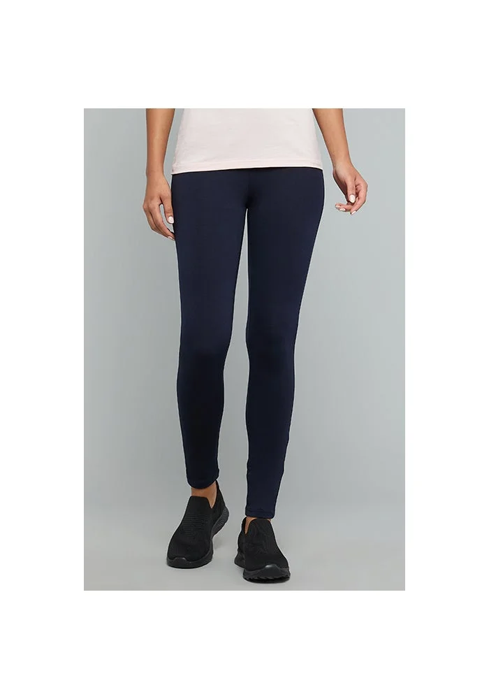 Solid Leggings with Elastic Waist