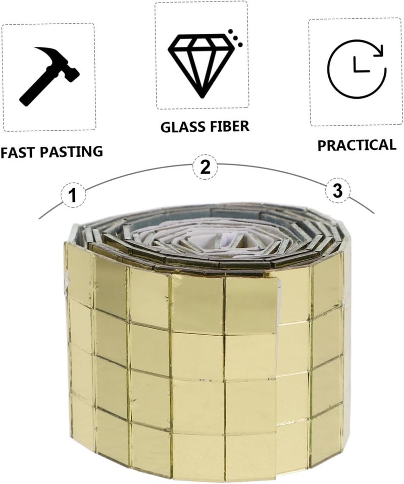 Self-Adhesive Mini Square Mirror Tiles for DIY Wall Decoration Gold Mosaic Stickers for Home Kitchen Bathroom Craft Projects - Image 5