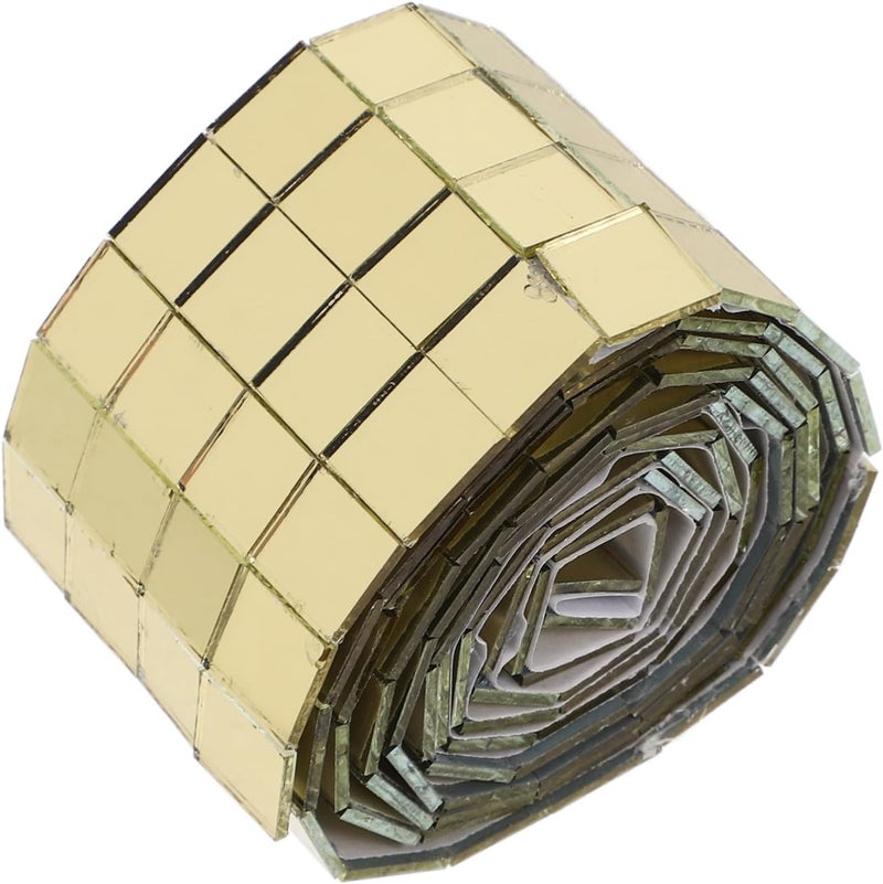 Self-Adhesive Mini Square Mirror Tiles for DIY Wall Decoration Gold Mosaic Stickers for Home Kitchen Bathroom Craft Projects - Image 1