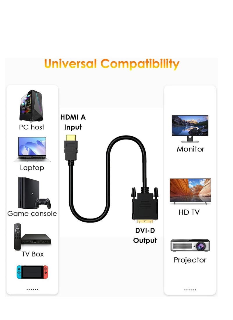 Benfei HDMI to DVI 1.5M Cable, Uni-Directional HDMI Computer to DVI Monitor Cable (Male to Male) Compatible for Computer, Desktop, Laptop, PC, Monitor, Projector, HDTV, Roku, Xbox  - Image 3