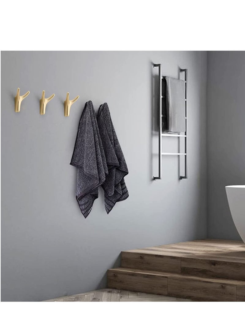 SYOSI Hooks for Clothes, Towel Hooks, 2 Packs Coat Hook Cow Head Wall Hooks for Heavy Duty Door Hanger Towel Robe Clothes Cabinet Closet Sponges Hook for Bathroom Bedroom Kitchen Hotel Pool Brushed Brass - Image 2