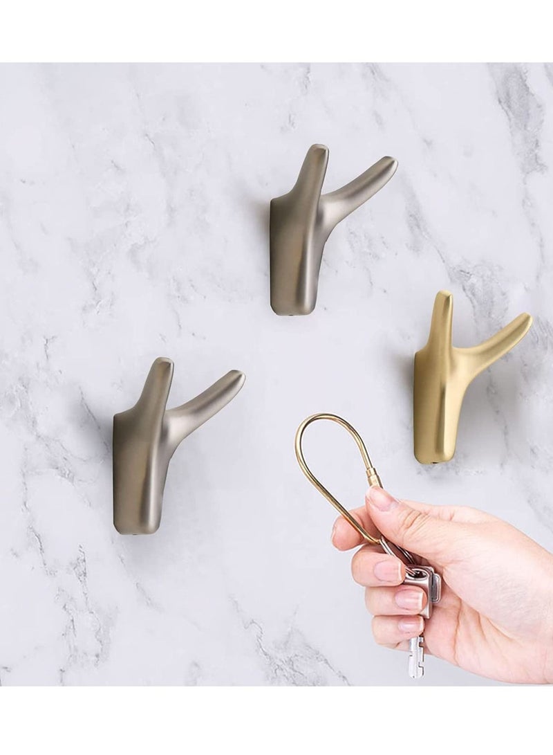 SYOSI Hooks for Clothes, Towel Hooks, 2 Packs Coat Hook Cow Head Wall Hooks for Heavy Duty Door Hanger Towel Robe Clothes Cabinet Closet Sponges Hook for Bathroom Bedroom Kitchen Hotel Pool Brushed Brass - Image 5