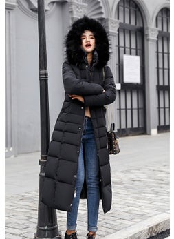1Tarz Winter Full Length Fur Hooded Women's Puffer Jacket  - Image 1
