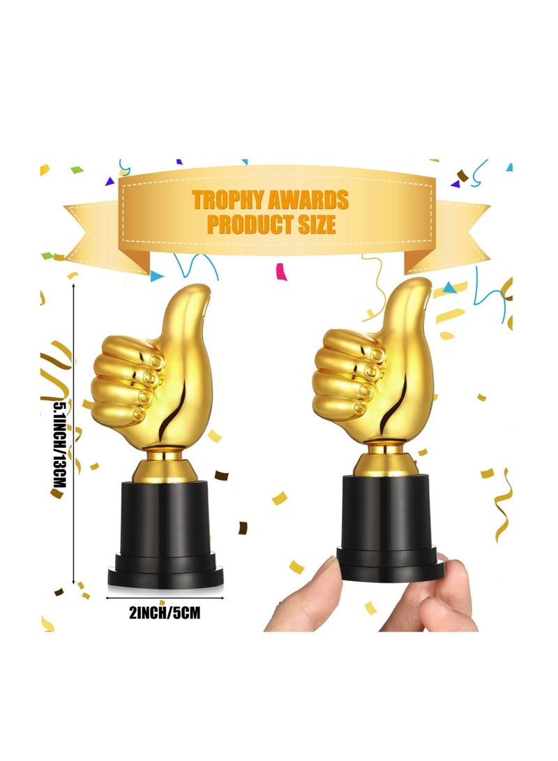 Excefore Plastic Gold Trophy Awards, 10 Pcs 5 Inch High Thumbs up Trophies, Funny School Trophy, Suitable for Party, Kids, Employee, Teacher - Image 2